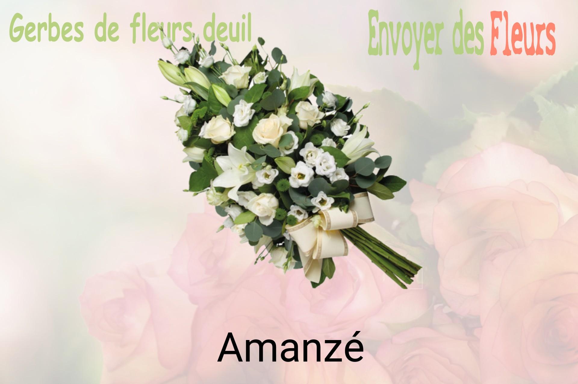 Gerbe de fleurs de deuil livrée à Amanzé